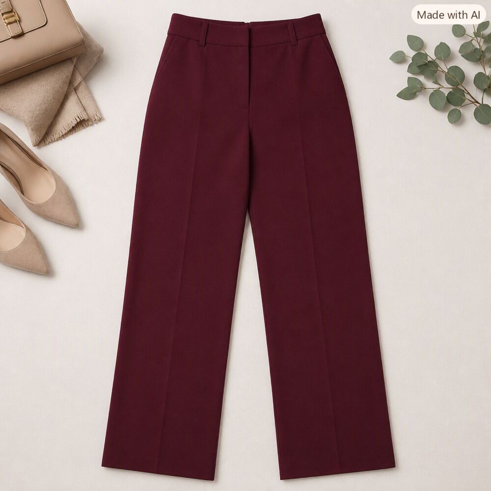 Cynthia Rowley Burgundy High-Rise Pants